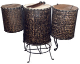 Dundun made of Bamboo, three sizes 24"x20", 20"x16", 16"x14", stick and stand include
