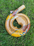 Didgeridoo, Didghorn Mahagony Wood, Spiral, 12" diameter Painted Yellow