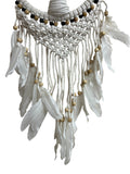 Dream Catcher Rattan Tree of Life White – 9 Inch Handmade Bohemian Wall Hanging for Bedroom & Home Decor