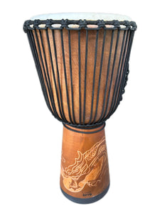 Djembe Standard Dragon, 26" tall, 12-13" head