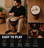 Djembe Standard linecarv, 20" tall, 10" head, NK047