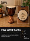Djembe Standard linecarv, 20" tall, 10" head, NK149