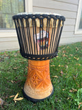 New Djembe Master Mali Style carv, 24" tall, 12" head