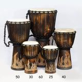 Handcrafted Djembe Drums - Carved Flamme Collection - Authentic Sound- Perfect for Beginners and Pros 10" 12' 16" 20" 24"  tall.