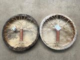 Shaman Drum Made of Goat Skin with Hair - Viking Leather Style 20" - 30% off Missing some hair