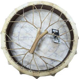 Terre 20" Shaman Drum with Goatskin Head – 6 Sacred Styles Including Viking Runes, Vegvísir, Sleipnir, Saami, Maya & Lady of the Wood