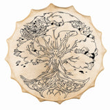 Terre 20" Shaman Drum with Goatskin Head – 6 Sacred Styles Including Viking Runes, Vegvísir, Sleipnir, Saami, Maya & Lady of the Wood