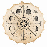 Terre 20" Shaman Drum with Goatskin Head – 6 Sacred Styles Including Viking Runes, Vegvísir, Sleipnir, Saami, Maya & Lady of the Wood