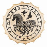 Terre 20" Shaman Drum with Goatskin Head – 6 Sacred Styles Including Viking Runes, Vegvísir, Sleipnir, Saami, Maya & Lady of the Wood