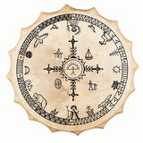 Terre 20" Shaman Drum with Goatskin Head – 6 Sacred Styles Including Viking Runes, Vegvísir, Sleipnir, Saami, Maya & Lady of the Wood