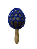 Terre Shekere Ball - Handcrafted 9 inches in length and 4 inches in head Coconut Instrument with Colorful Glass Beads for Vibrant Sound