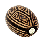 Terre Shaman-Egg Huingo Shaker - Handcrafted from Tutuma Seeds, Ethnic Inka Design, 3” Diameter