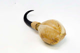 Terré Shamanshaker Handmade from Chamois Antler and Goat Skin with Feather Totem – Native Style in Sizes S & L Two sounds  Ocean or Rain