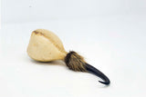 Terré Shamanshaker Handmade from Chamois Antler and Goat Skin with Feather Totem – Native Style in Sizes S & L Two sounds  Ocean or Rain
