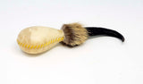 Terré Shamanshaker Handmade from Chamois Antler and Goat Skin with Feather Totem – Native Style in Sizes S & L Two sounds  Ocean or Rain