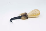 Terré Shamanshaker Handmade from Chamois Antler and Goat Skin with Feather Totem – Native Style in Sizes S & L Two sounds  Ocean or Rain