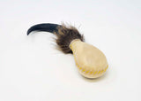 Terré Shamanshaker Handmade from Chamois Antler and Goat Skin with Feather Totem – Native Style in Sizes S & L Two sounds  Ocean or Rain