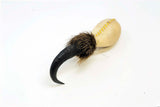 Terré Shamanshaker Handmade from Chamois Antler and Goat Skin with Feather Totem – Native Style in Sizes S & L Two sounds  Ocean or Rain