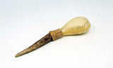 Terré Shamanshaker Handmade from Deer Antler and Cowhide with Feather Totem – Traditional Native Style in S, M & L Sizes, Two sounds  Ocean or Rain