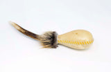 Terré Shamanshaker Handmade from Deer Antler and Cowhide with Feather Totem – Traditional Native Style in S, M & L Sizes, Two sounds  Ocean or Rain