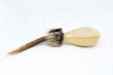 Terré Shamanshaker Handmade from Deer Antler and Cowhide with Feather Totem – Traditional Native Style in S, M & L Sizes, Two sounds  Ocean or Rain