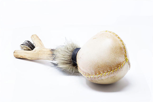 Shaman shaker Rattle cow skin Length 14