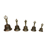 Tibetan Bell Handmade in Indian Tibetan Bell made of brass Useful for yoga prayer meditation singing and spiritual mantra rituals Tibetan Buddhist Meditation Bell Set(6 inch)