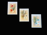 Rectangular Framed Wall Art Decoration with Dried Flowers, Black, White, and Gold Frames 17x11.5x1.5 inches