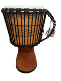 New Djembe Master Mali Style Carved, 24" tall, 12" head