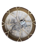 Terre Shaman Drum with Sleipnir, Hugin & Munin Design – 16" or 20" Norse Ritual Drum with Goatskin Head & Feather Ornament