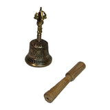 Tibetan Bell Handmade in Indian Tibetan Bell made of brass Useful for yoga prayer meditation singing and spiritual mantra rituals (8.5 inches)