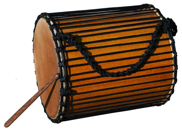 Dundun made of  Teak finish 20 inch, dia 16