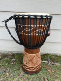 Djembe Standard linecarv, 24" tall, 12" head, NK047