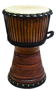 New Djembe Master Mali Style  carv, 20" tall, 11" head